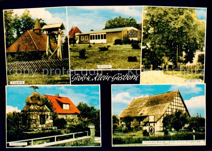 Gusborn Kapelle Schule Ortspartie Ehrenmal Pension Zum alten Wagenrad
