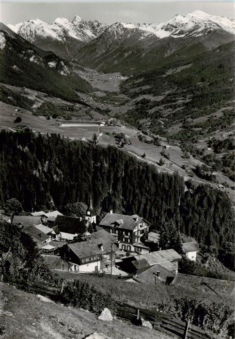 Pany-Luzein GR Panorama Blick gegen Klosters und die Silvrettagruppe