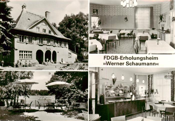 Himmelpfort FDGB Erholungsheim Werner Schaumann Speisesaal Terrasse am Haussee G