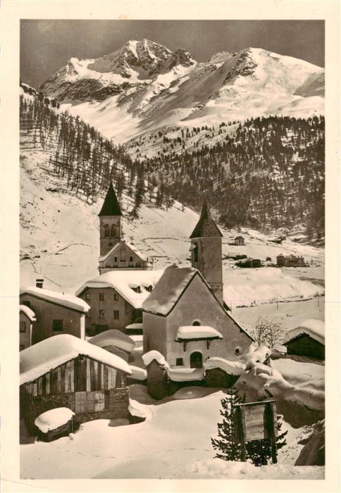 Solda Sulden Trentino-Alto-Adige IT Motiv mit Kirche Winterlandschaft Alpen