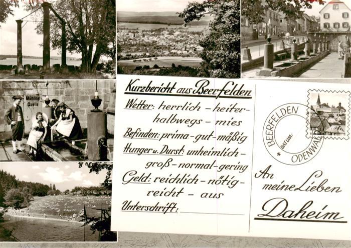 Beerfelden Odenwald Panorama Motive Zentrum Brunnen Trachten Freibad Bromsilber