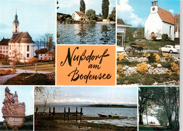Nussdorf Bodensee ueberlingen Kirche Kapelle Uferpartie am See Wegweiser Birnau