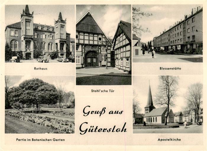 Guetersloh Rathaus Stahlsche Tuer Blessenstaette Apostelkirche Botanischer Garte