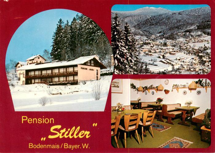 Bodenmais Pension Stiller Gastraum Winterpanorama Bayerischer Wald