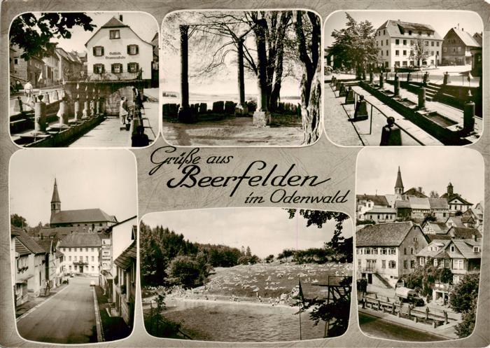 Beerfelden Odenwald Ortsansichten Gasthaus Kirche Freibad