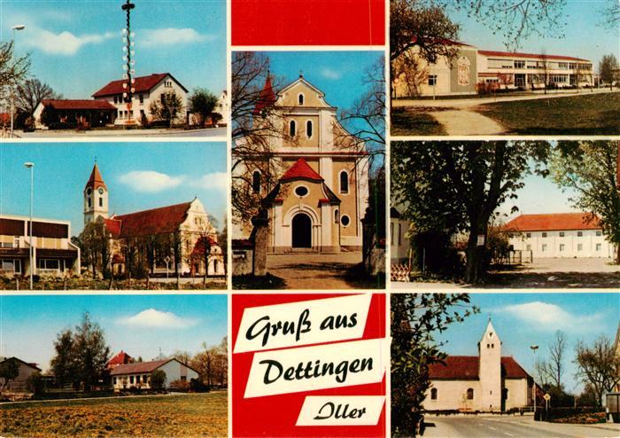 Dettingen Iller Ortsansichten Kirche Schule
