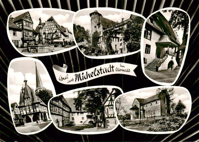 Michelstadt Ortsansichten Altstadt Fachwerkhaeuser Burg
