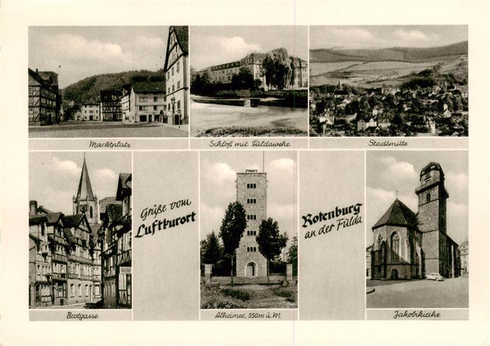 Rotenburg Fulda Marktplatz Schloss Fuldawehr Panorama Stadtmitte Brotgasse Alhei