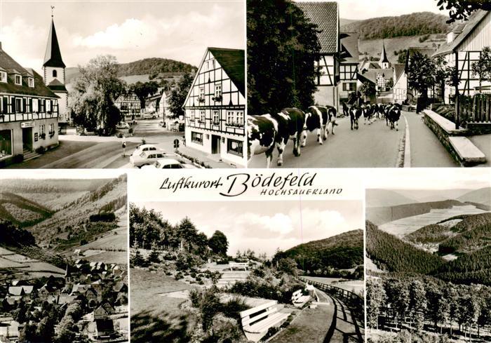 Boedefeld Teilansichten Luftkurort Damenkapelle Viehtrieb Landschaftspanorama