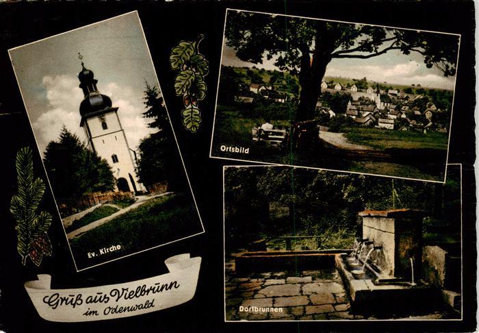 Vielbrunn Kirche Ortsbild Dorfbrunnen