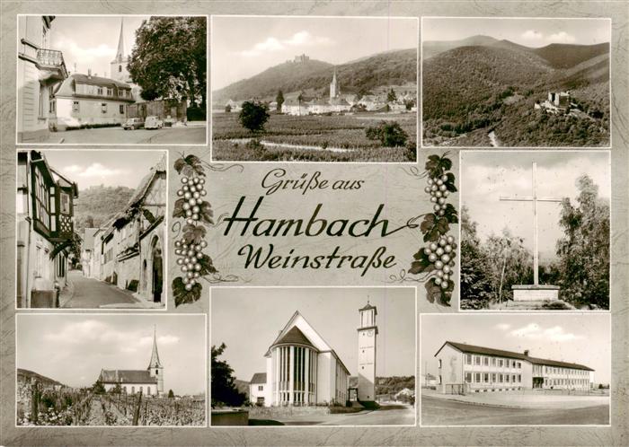 Hambach  Neustadt Weinstrasse Teilansichten Kirchen Schloss Dorfstrasse