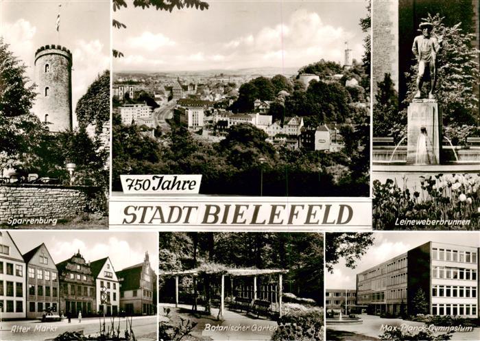 BIELEFELD  CITY Sparrenburg Panorama Leineweberbrunnen Alter Markt Botanischer G