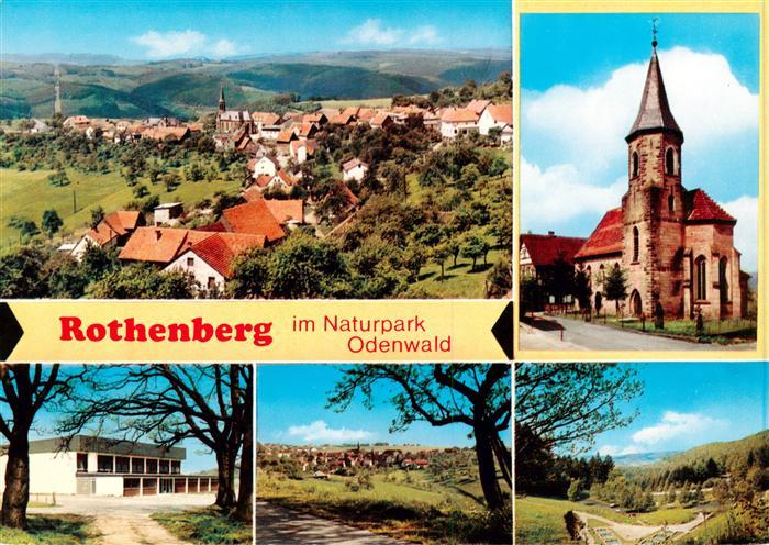 Rothenberg Odenwald Panorama Schule Kirche Ortsansicht