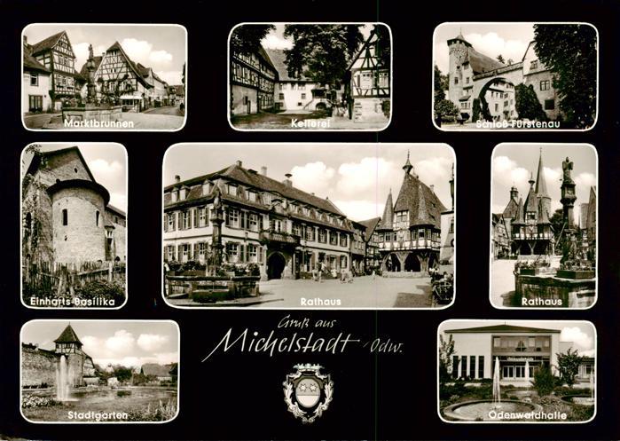 Michelstadt Marktbrunnen Kellerei Schloss Fuerstenau Einharts Basilika Rathaus S