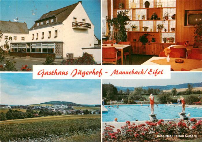 Mannebach Eifel Gasthaus Jaegerhof Gaststube Panorama Freibad Kelberg
