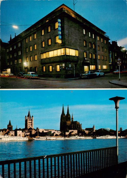 Koeln  Rhein Hotel Ludwig Rheinpartie mit Koelner Dom