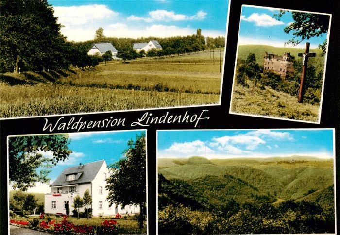 Moersdorf Kastellaun Waldpension Lindenhof Kreuz Burg Landschaftspanorama
