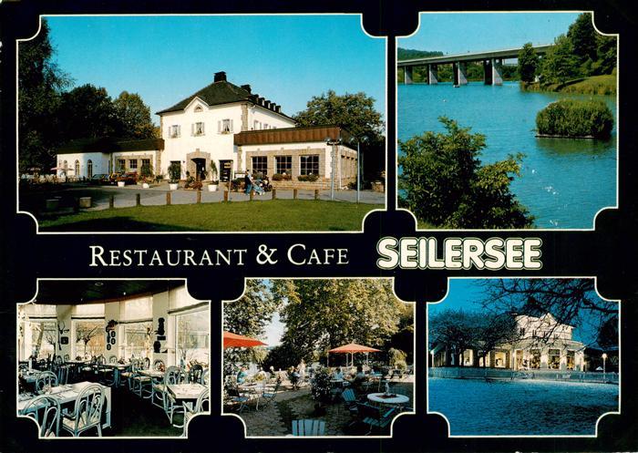Iserlohn Restaurant Cafe Seilersee Gartenterrasse Partie am See Bruecke