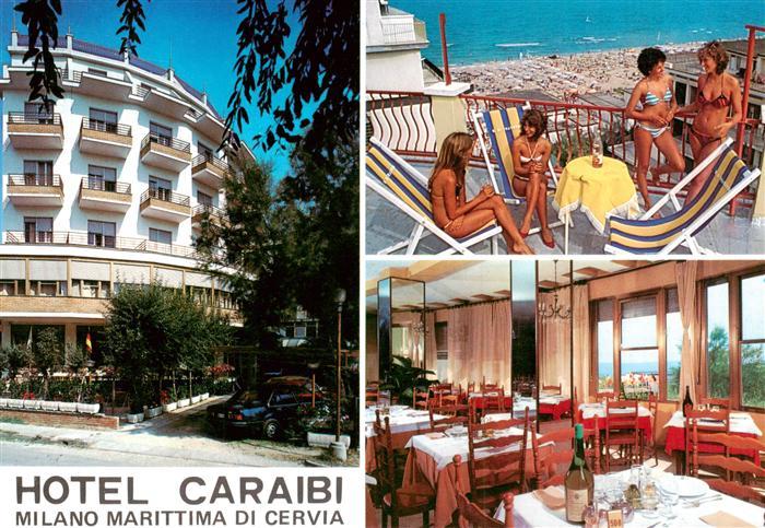 Cervia IT Hotel Caraibi Terrasse Gastraum