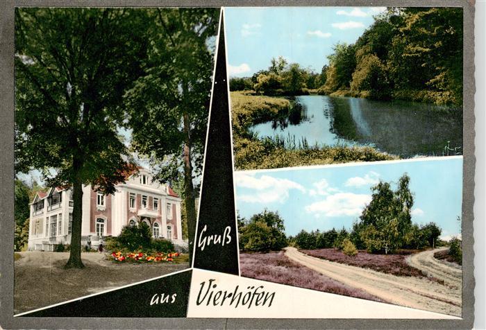 Vierhoefen  Winsen Heide Schloss Gondelteich Heidelandschaft