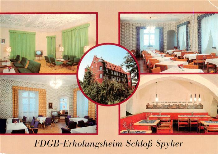 Glowe Ruegen FDGB Erholungsheim Schloss Spyker Klubraum Speisesaal Aussenansicht