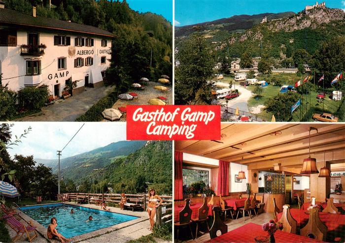 Klausen  Eisacktal Suedtirol Gasthof Gamp Camping Freibad Gaststube