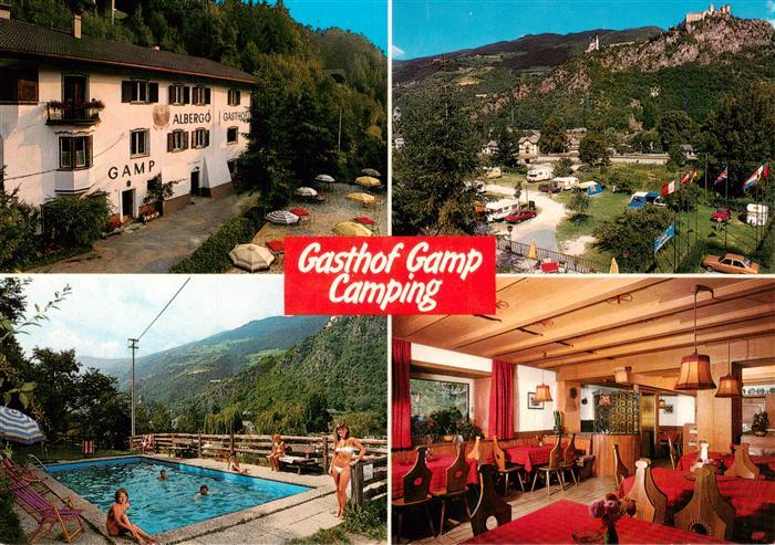 Klausen  Eisacktal Suedtirol Gasthof Gamp Camping Freibad Gaststube