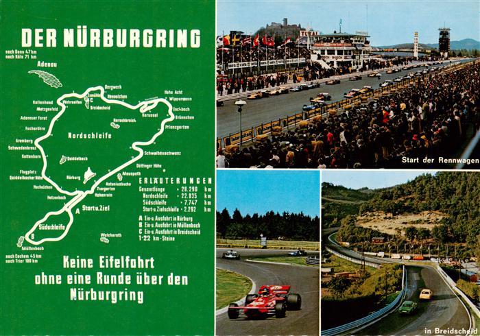 Nuerburgring Start der Rennwagen In Breidscheid