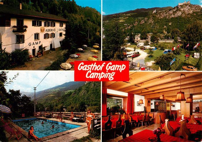 Klausen  Eisacktal Suedtirol Gasthof Gamp Camping Pool Gaststube