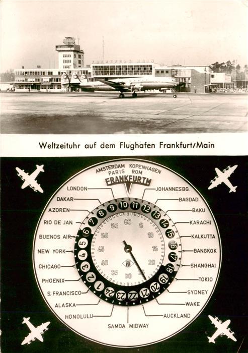 Frankfurt Main Flughafen Frankfurt Rhein Main mit Weltzeituhr