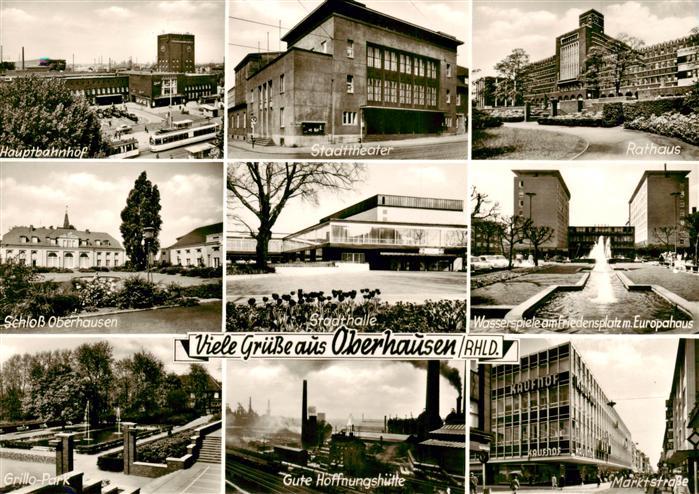 Oberhausen  NRW Hauptbahnhof Stadttheater Rathaus Schloss Oberhausen Stadthalle