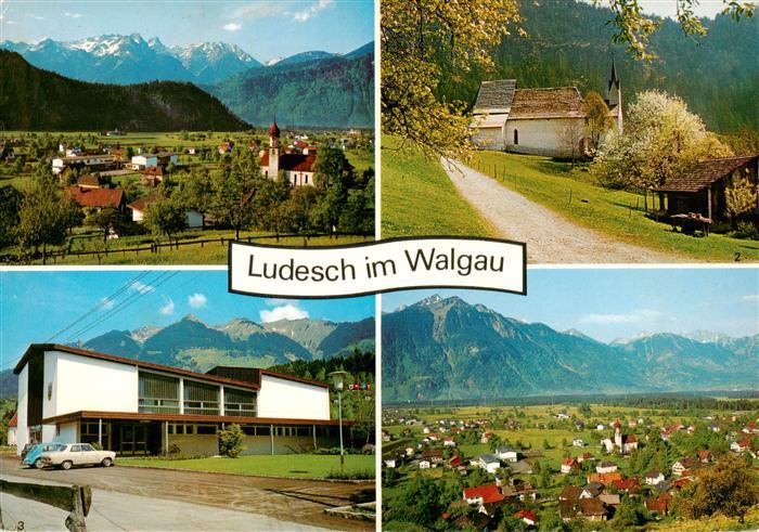 Ludesch mit Rhaetikon Kirche St Martin Blumenegghalle Panorama mit Mondspitze