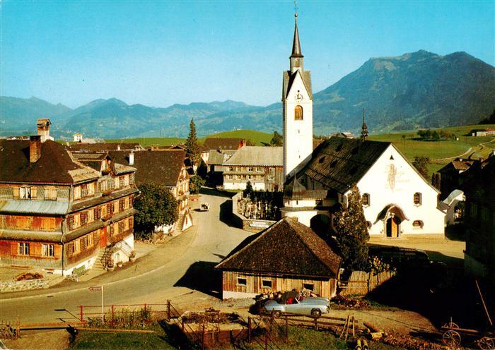 Schwarzenberg Vorarlberg Dorfplatz mit Kirche