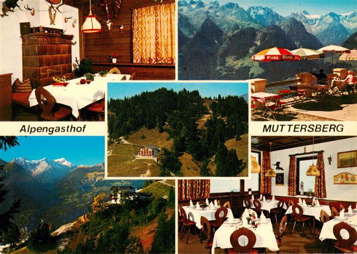 Bludenz Vorarlberg AT Alpengasthof Muttersberg Gastraeume Terrasse Panorama