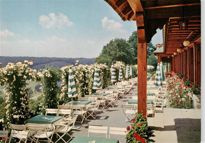 Langenburg Wuerttemberg Schloss Cafe im Rosengarten Terrasse
