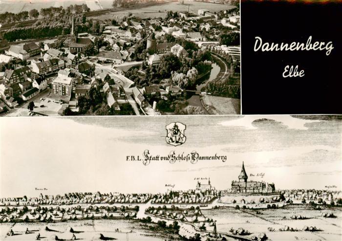 Dannenberg  Elbe Fliegeraufnahme Altes Staedtebild