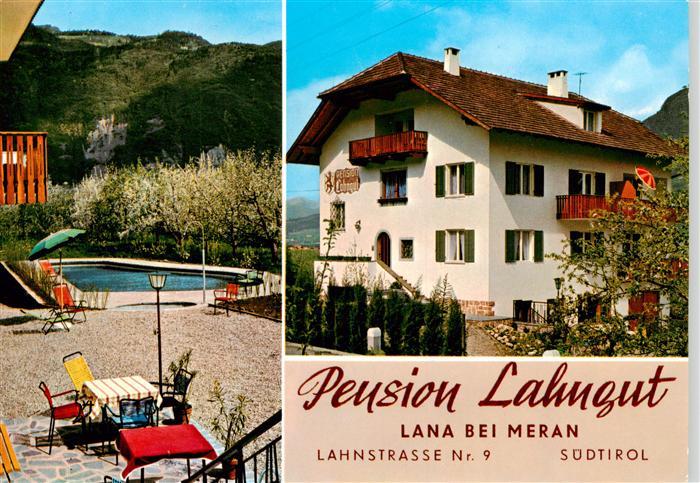 Lana Meran Pension Lahngut Pool Terrasse