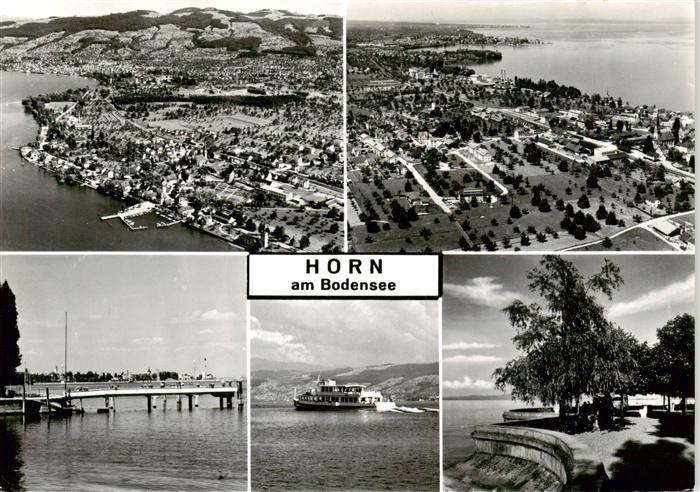 Horn Untersee Fliegeraufnahmen Bootssteg Bodenseefaehre Uferpromenade