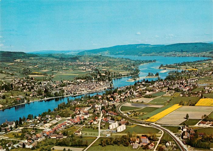 Wagenhausen TG Fliegeraufnahme mit Stein am Rhein und Untersee