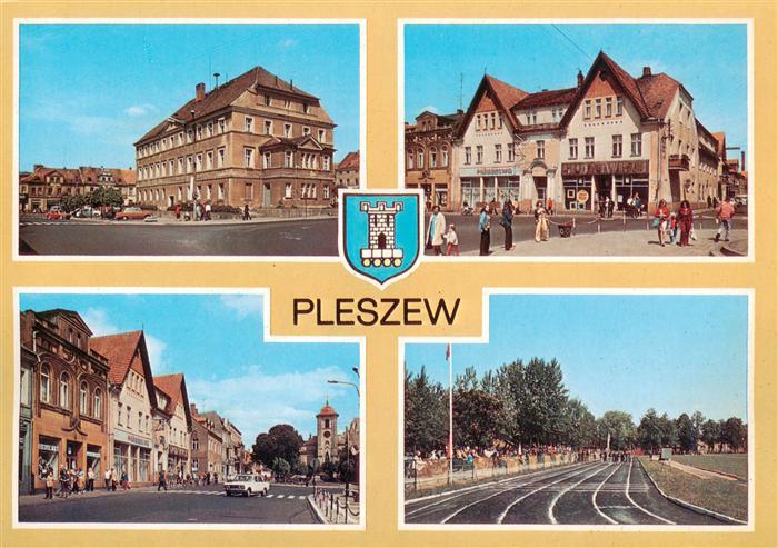 Pleszew PL Rynek ratusz Zabudowa Stadion sportowy