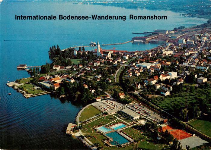 Romanshorn TG Fliegeraufnahme mit Schwimmbad am Bodensee