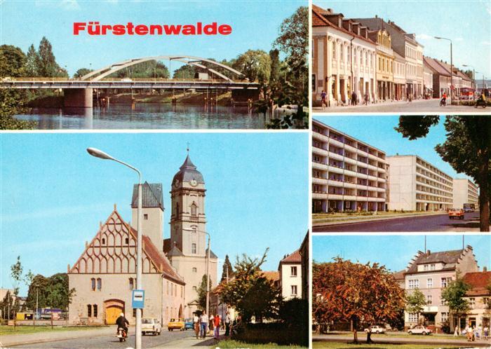Fuerstenwalde Spree Spreepartie Rathaus und Dom Muehlenstrasse Ernst Thaelmann S