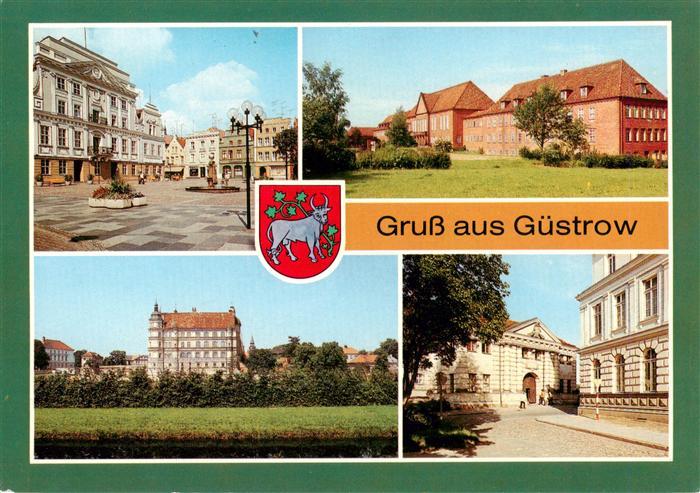 Guestrow Mecklenburg Vorpommern Markt Paedagogische Hochschule Schloss Blick zum
