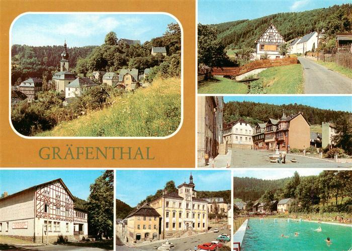 Graefenthal Teilansicht Meernacher Strasse Markt Kulturhaus Rathaus Freibad