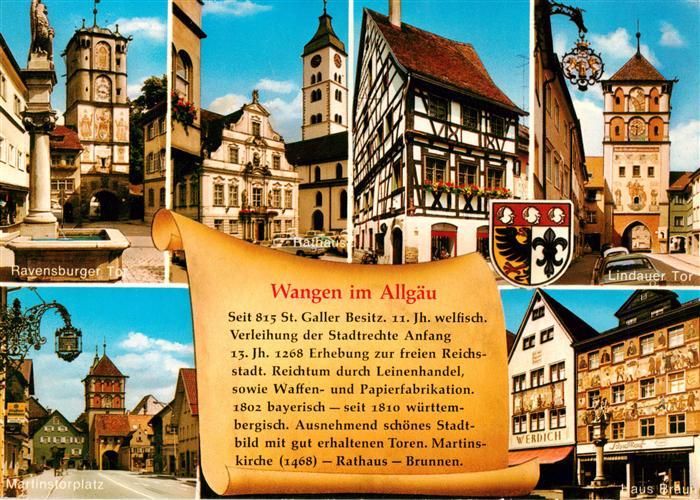 Wangen Allgaeu Ravensburger Tor Rathaus Lindauer Tor Martinstorplatz Haus Braun