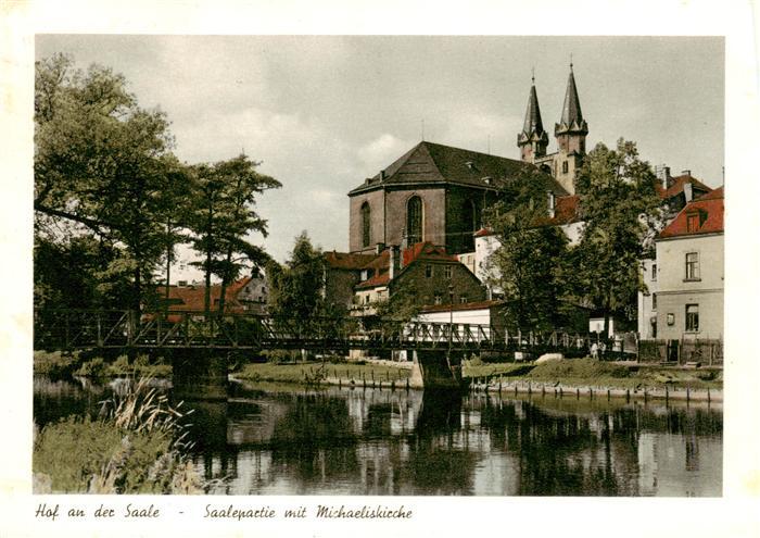 Hof  Saale Saalepartie mit Michaeliskirche