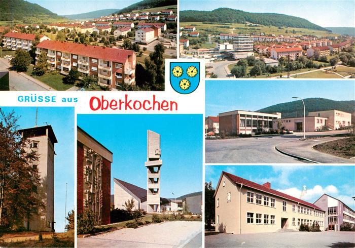 Oberkochen Siedlugsgebiet Gutenbach und Tierstein mit Rathausplatz Rupert Mayer