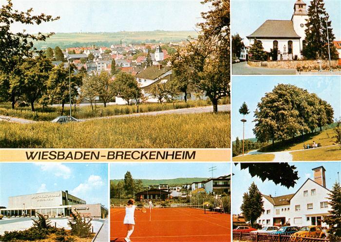 Breckenheim Wiesbaden Panorama Stadthalle Tennisplatz Kirche Geschenkartikel Sch