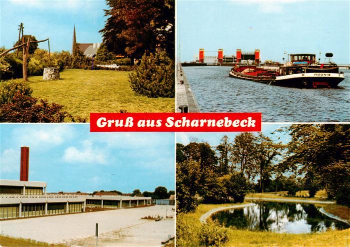 Scharnebeck Lueneburg Ziehbrunnen Frachter Halle Park Teich