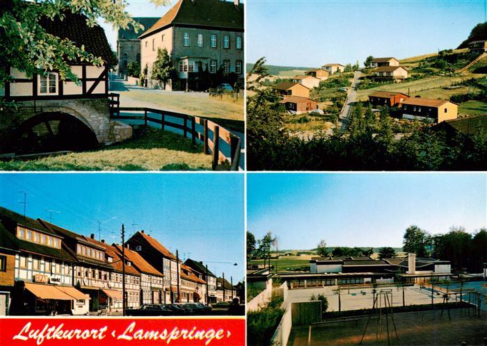 Lamspringe Ortspartien Fachwerkhaeuser Sportplatz